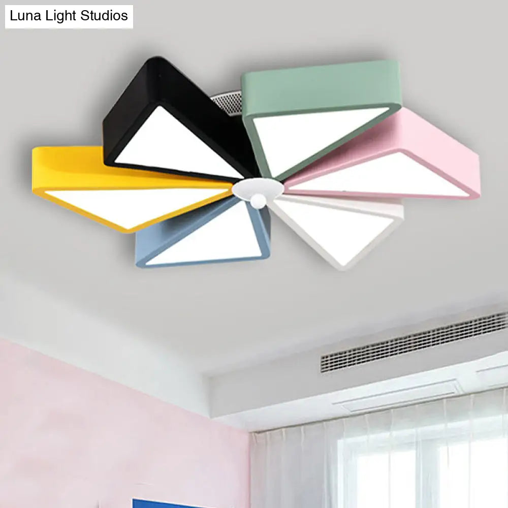 19.5’/23.5’ Modern Acrylic Led Flushmount Light - Windmill Design Blue & Pink Ceiling Lighting