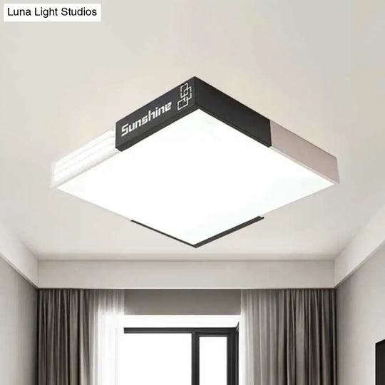 19.5’/23.5’ Modern Led Square Acrylic Ceiling Lighting In White For Living Room