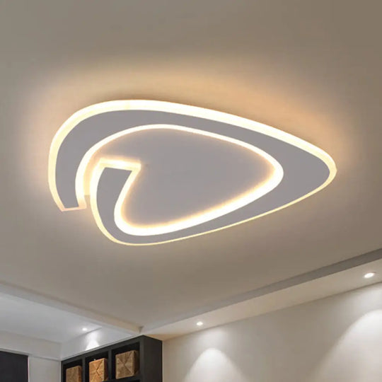 19.5’/23.5’ Triangle Acrylic Ceiling Lamp - Minimalist Led Flush Lighting In Warm/White Light