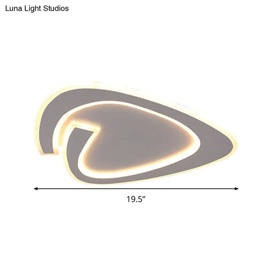 19.5’/23.5’ Triangle Acrylic Ceiling Lamp - Minimalist Led Flush Lighting In Warm/White Light Grey