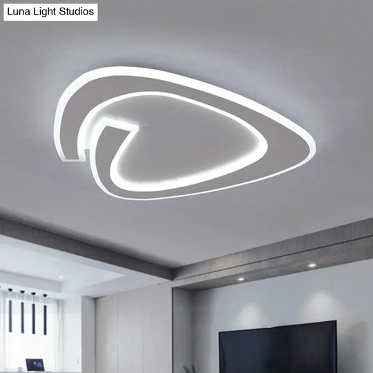 19.5/23.5 Triangle Acrylic Ceiling Lamp - Minimalist Led Flush Lighting In Warm/White Light Grey /