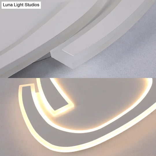 19.5/23.5 Triangle Acrylic Ceiling Lamp - Minimalist Led Flush Lighting In Warm/White Light Grey