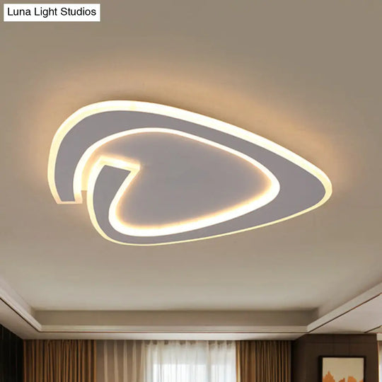 19.5/23.5 Triangle Acrylic Ceiling Lamp - Minimalist Led Flush Lighting In Warm/White Light Grey