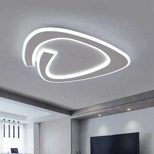 19.5’/23.5’ Triangle Acrylic Ceiling Lamp - Minimalist Led Flush Lighting In Warm/White Light