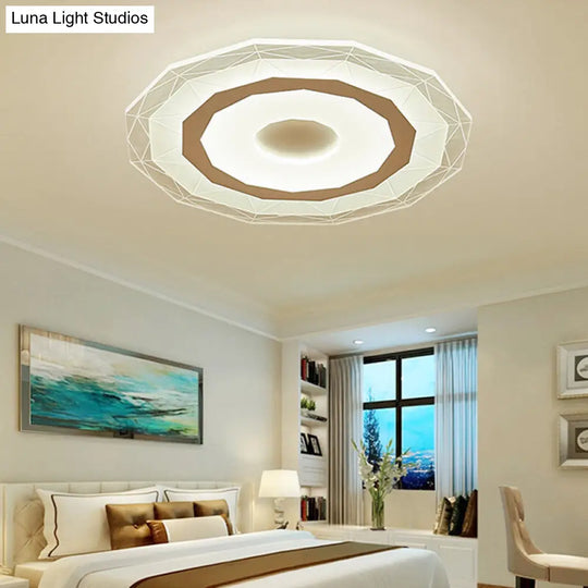 19.5/23.5 Ultra-Thin Ceiling Lamp Simple Style Acrylic White Led Flush Mount Warm/White/Outer Inner