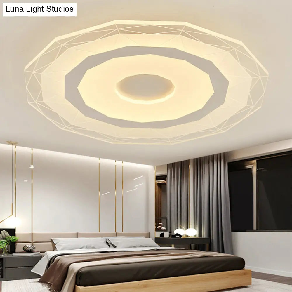 19.5/23.5 Ultra-Thin Ceiling Lamp Simple Style Acrylic White Led Flush Mount Warm/White/Outer Inner