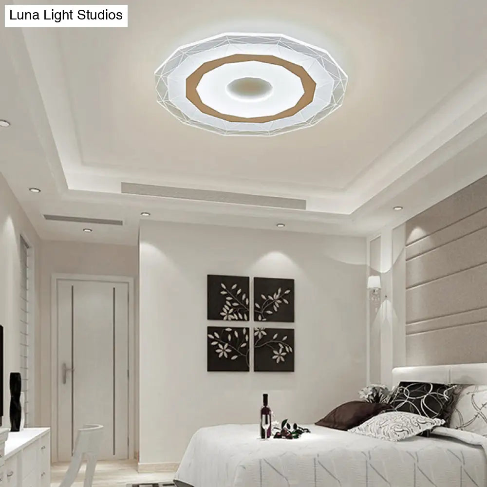 19.5/23.5 Ultra-Thin Ceiling Lamp Simple Style Acrylic White Led Flush Mount Warm/White/Outer Inner