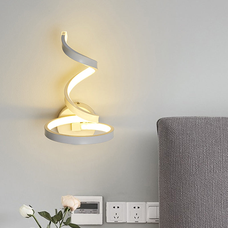 White Nordic Led Wall Sconce With Musical Note Design And Acrylic Shade For Living Room Grey / D