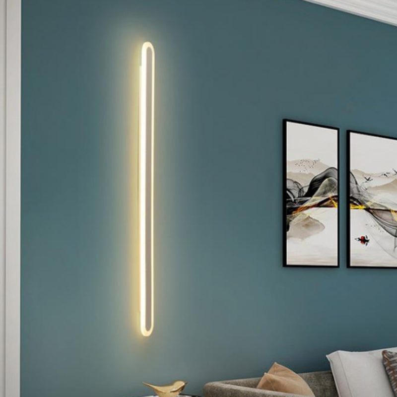 Nordic Led Flush Wall Sconce In Warm/White Light - Elongated Bar Design 16/23.5/31.5 W Acrylic