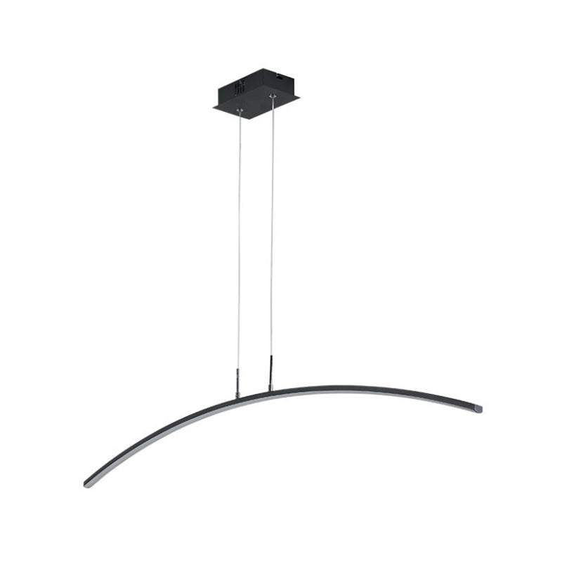 Sleek Black/White Arch Island Led Pendant Lamp For Elegant Dining Table Lighting