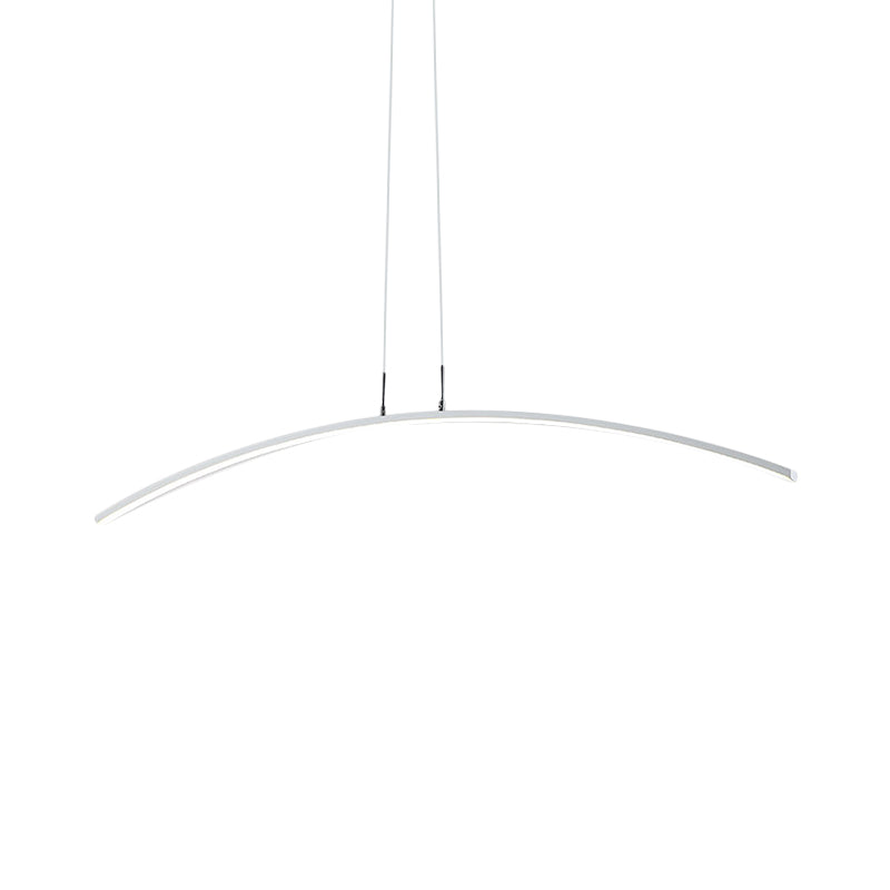 Sleek Black/White Arch Island Led Pendant Lamp For Elegant Dining Table Lighting