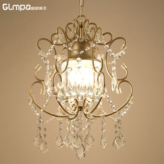 Gourd Pendant Lighting - Nordic Crystal Brass Hanging Lamp For Living Room 1/3 Bulbs 3 /