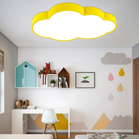 Modern Cloud Ceiling Lamp & Led Flush Light For Hallway - Acrylic Metal Undertint Yellow / 19.5