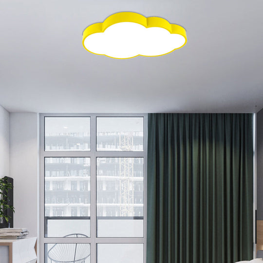 Modern Cloud Ceiling Lamp & Led Flush Light For Hallway - Acrylic Metal Undertint