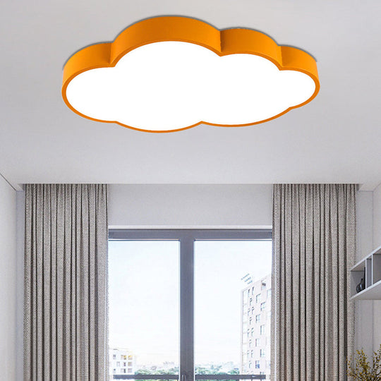 Modern Cloud Ceiling Lamp & Led Flush Light For Hallway - Acrylic Metal Undertint Orange / 19.5