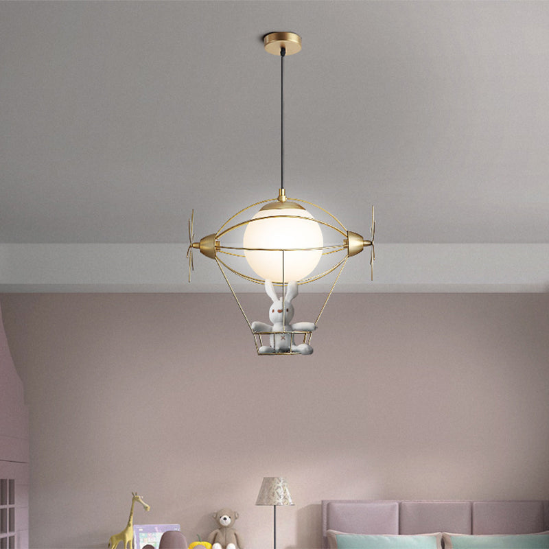 Gold Metal Hot Air Balloon Pendant Light | Hanging Ceiling Wall Lighting