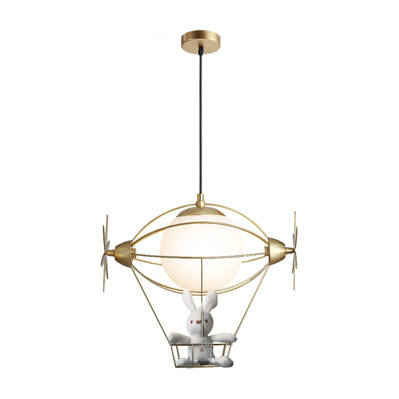 Gold Metal Hot Air Balloon Pendant Light | Hanging Ceiling Wall Lighting