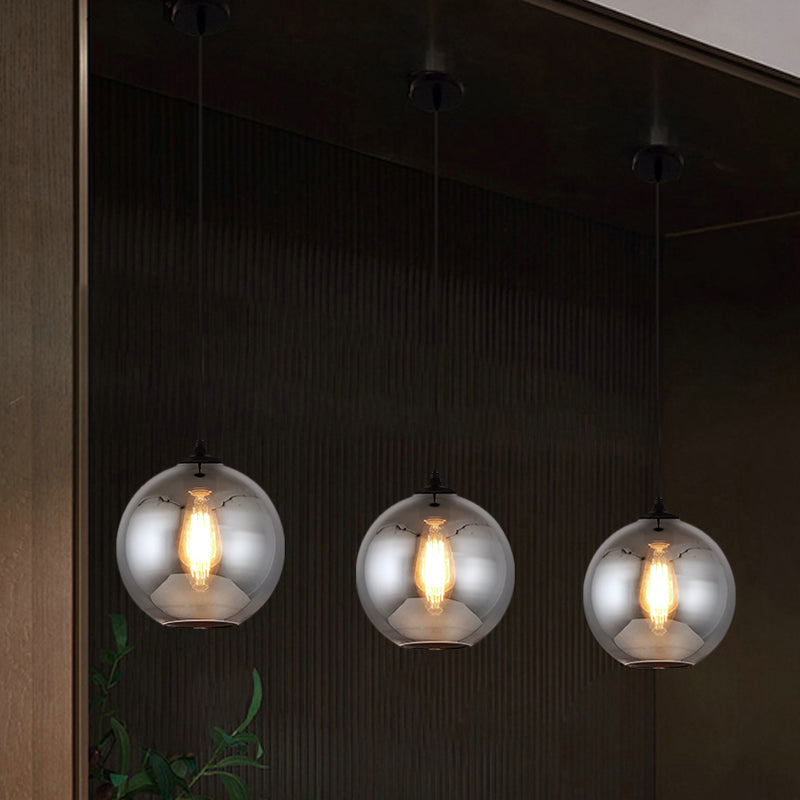 Smoke Gray Glass Mini Pendant Light - Modern Ceiling Hanging Light for Bar & Cafe