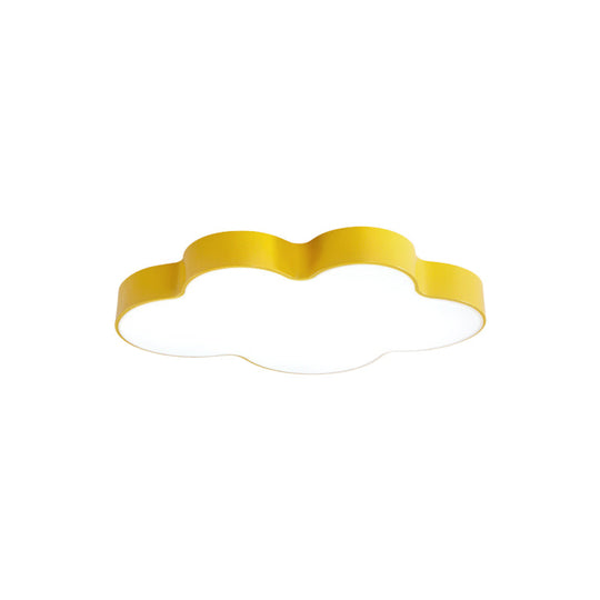 Yellow Cloud Close To Ceiling Led Light Flush Mount In White/3 Colors 19.5/23.5/35.5 Wide