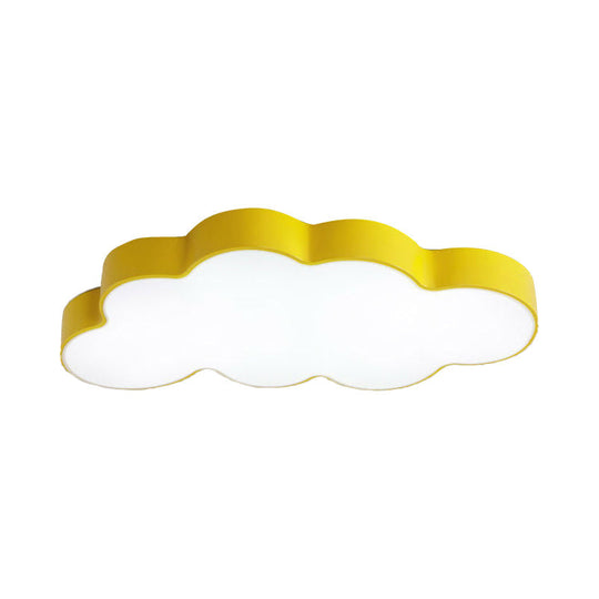 Yellow Cloud Close To Ceiling Led Light Flush Mount In White/3 Colors 19.5/23.5/35.5 Wide