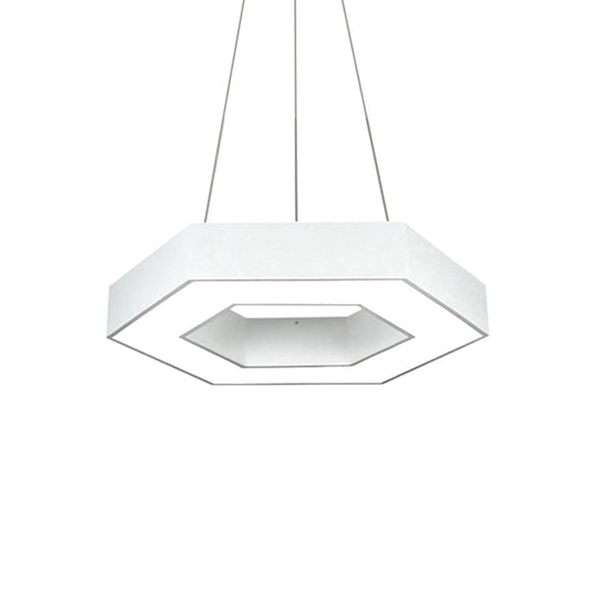 Modernacrylic Hexagonal Hanging Pendant In Black/White For Office Lighting