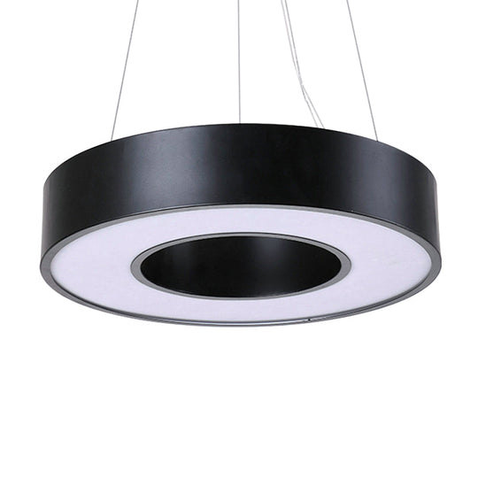 Simplicity Circular Led Hanging Lamp - 23.5 Width Iron Black Finish Office Lighting Fixture