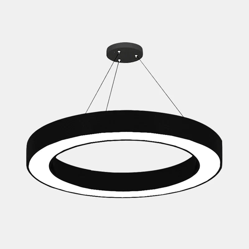 Circular LED Pendant Light in Black