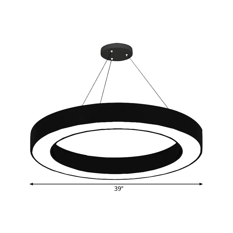 Circular LED Pendant Light in Black