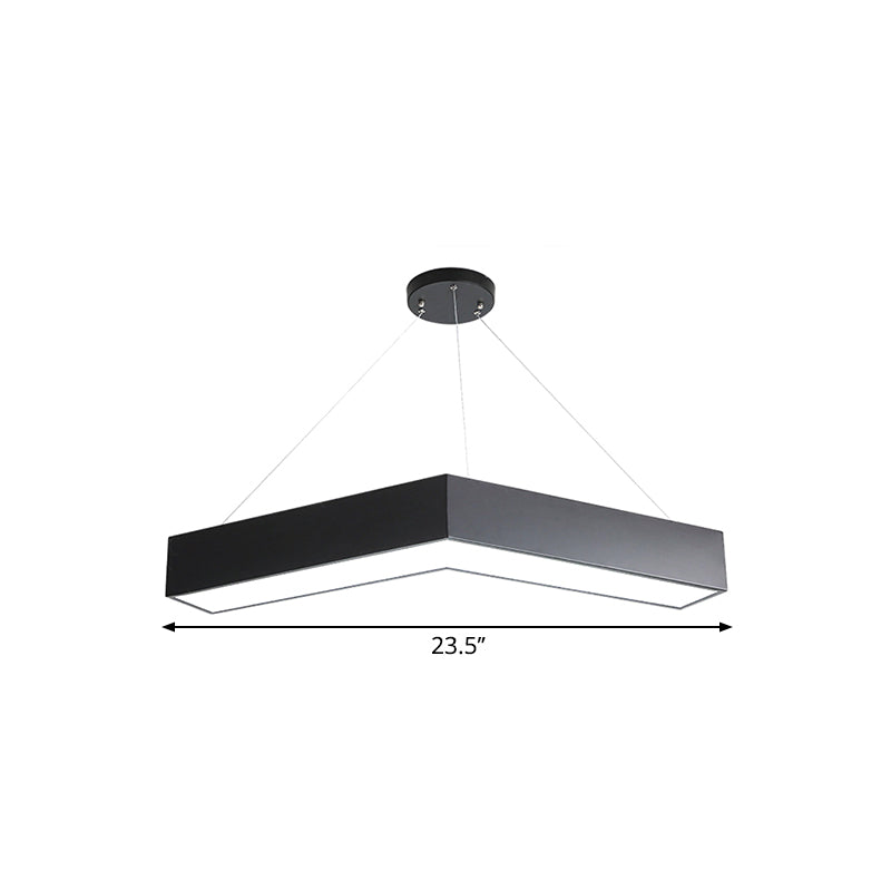 Commercial Pendant Lighting: V-Shaped Minimalism Hanging Lamp Black/White Led 23.5/35.5/47 Wide