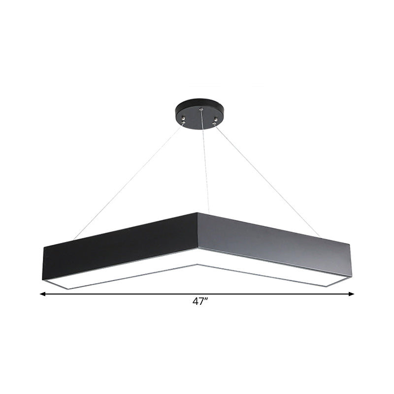 Commercial Pendant Lighting: V-Shaped Minimalism Hanging Lamp Black/White Led 23.5/35.5/47 Wide