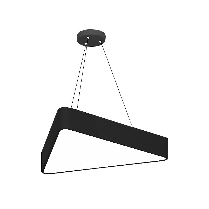 Modern Triangle Pendant Lamp - Led Down Lighting 16-23.5 Wide Metal Black/White
