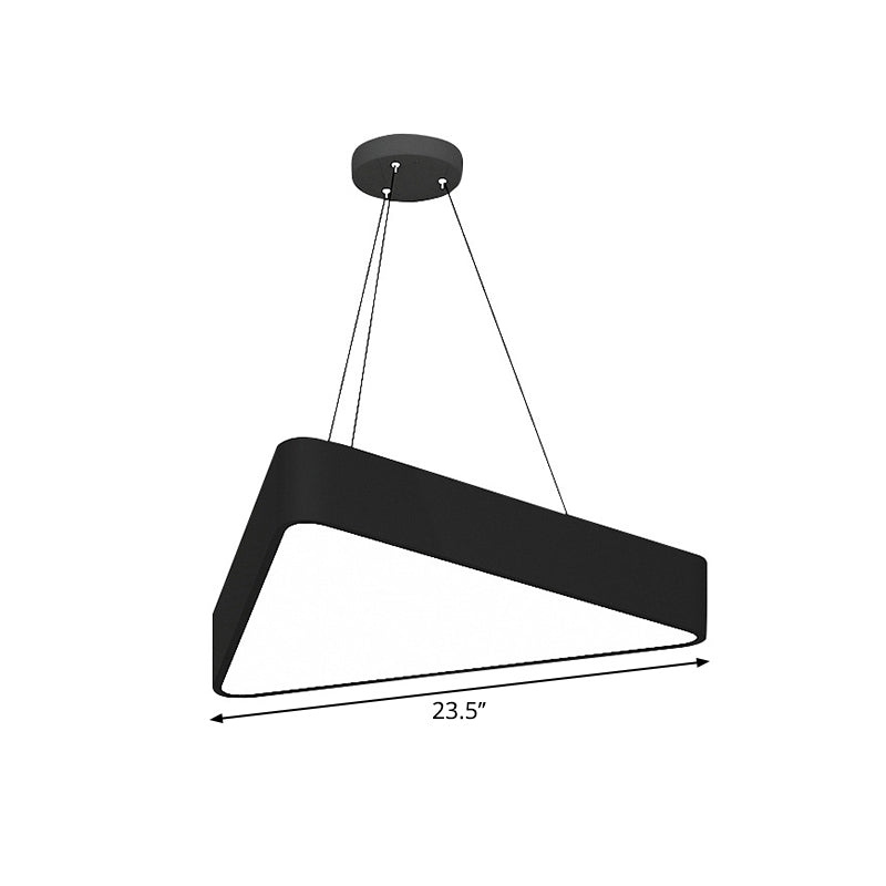 Triangle Cafe Pendant Lamp - Metal, LED Down Lighting, 16"/23.5" Wide, Black/White
