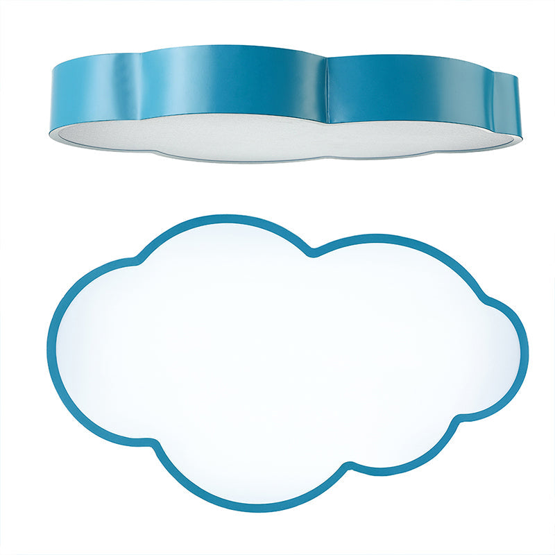 Cartoon Cloud Design Led Ceiling Light For Kindergarten - Acrylic Flush Mount Lamp