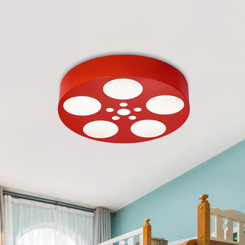 Acrylic LED Kids Flush Mount Lighting in Vibrant Red/Yellow/Blue – Rounded Nursery Room Fixture