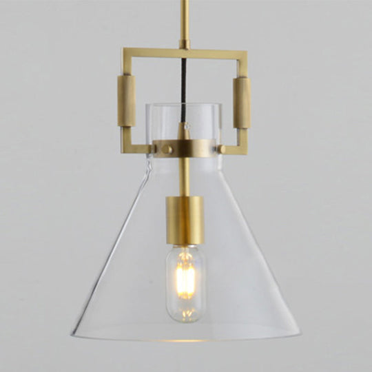 Modernism Globe/Cylinder/Triangle Hanging Light Clear Glass 1 Head Ceiling Suspension Lamp for Dining Room