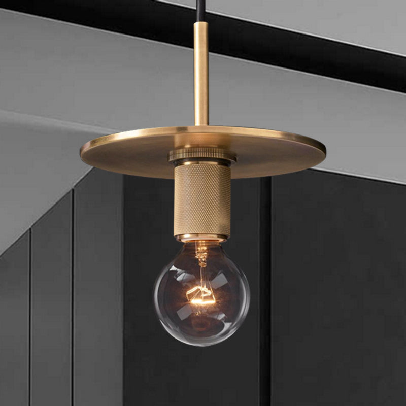 Traditional Metal Hanging Globe Light - Black/Brass/Chrome Finish Ceiling Suspension Lamp For Living