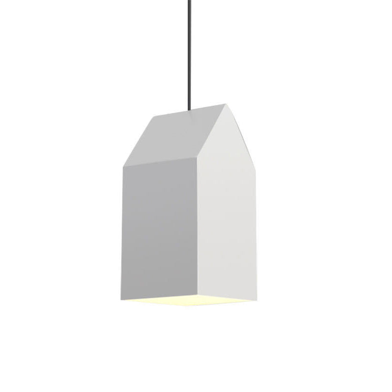 Nordic White House Pendant Light - 1-Light Hanging Lamp Kit With Metal Shade