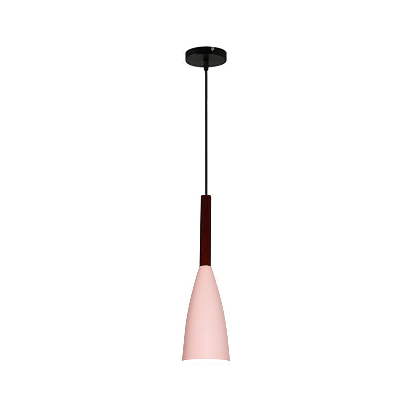Modern Grey/White/Pink Tapered Pendant Light Fixture For Chic Table Decor