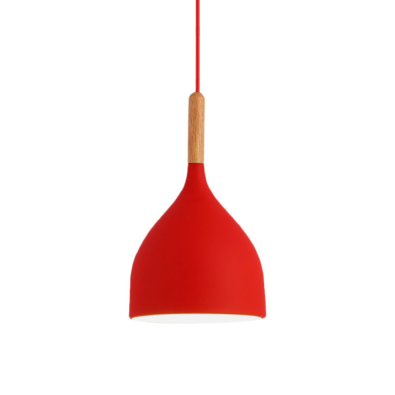 Macaron Raindrop Ceiling Pendant Light: Contemporary Aluminum Dining Room Lamp (Grey/Red/Blue)