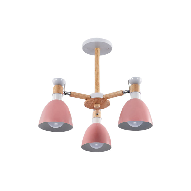 Modern Chic Pendant Lights: 3-Bulb Metal Hanging Lamp For Kids Bedroom