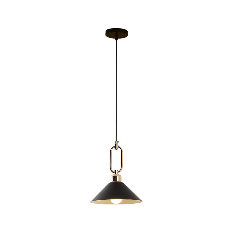 Colorful Cone Hanging Light Macaron Pendant Ceiling Lamp For Dining Table 1 / Black