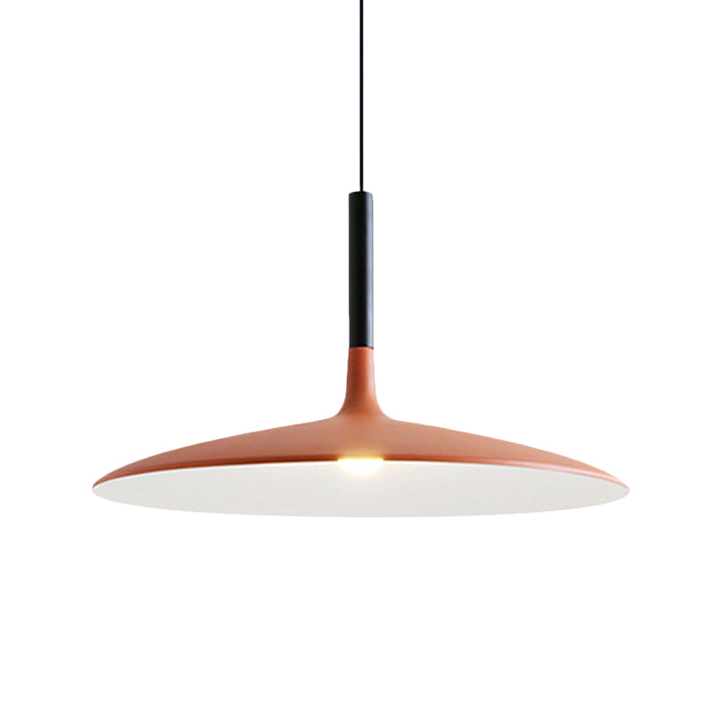 Aluminum Hanging Light: Nordic Design 1-Light Pendant For Dining Room - White/Orange/Grey