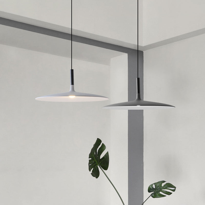 Aluminum Hanging Light: Nordic Design 1-Light Pendant For Dining Room - White/Orange/Grey Grey