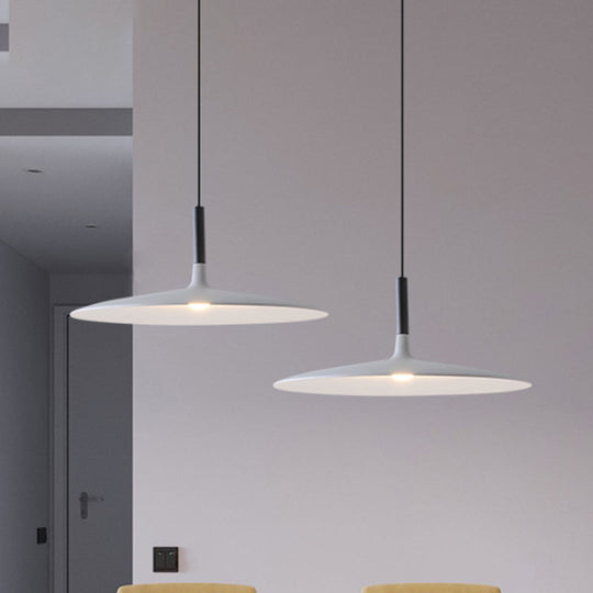 Aluminum Hanging Light: Nordic Design 1-Light Pendant For Dining Room - White/Orange/Grey