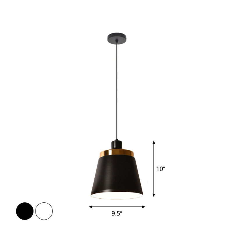 Macaron Aluminum Conical Pendant Light Fixture-1 Black/White Ceiling Lamp