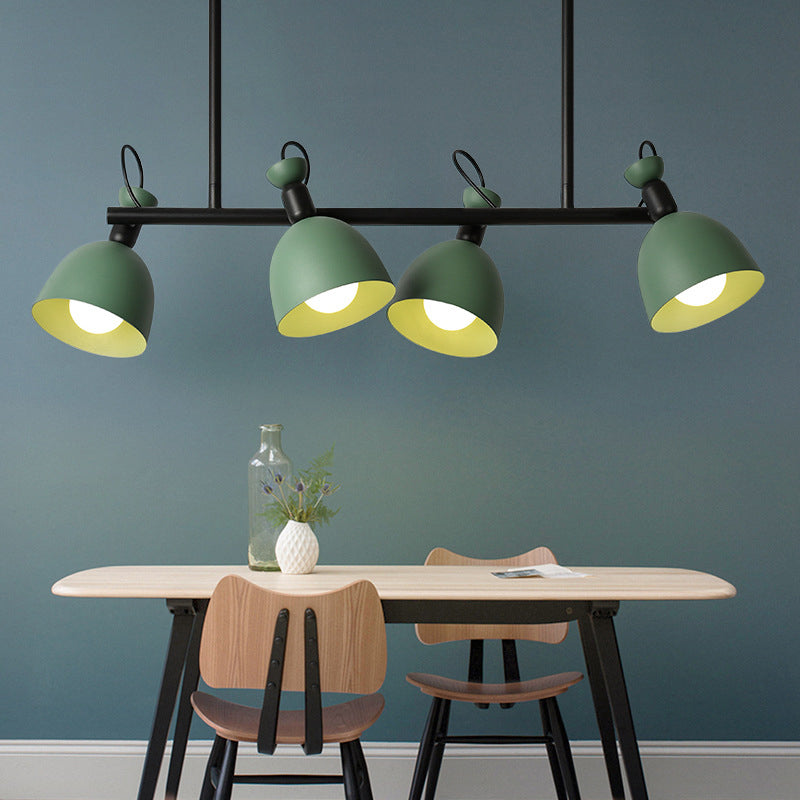 Swivelable Macaron Island Pendant In Grey/Blue/Green For Dining Room With 4/6 Bulbs 4 / Green