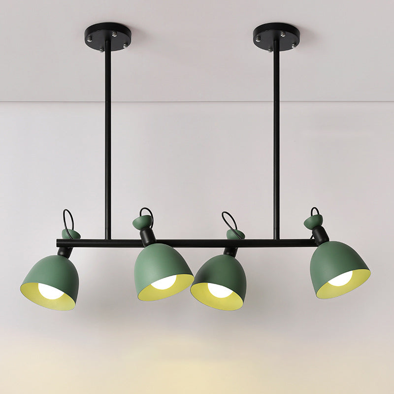 Swivelable Macaron Island Pendant In Grey/Blue/Green For Dining Room With 4/6 Bulbs