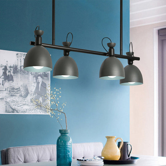 Swivelable Macaron Island Pendant In Grey/Blue/Green For Dining Room With 4/6 Bulbs 4 / Grey