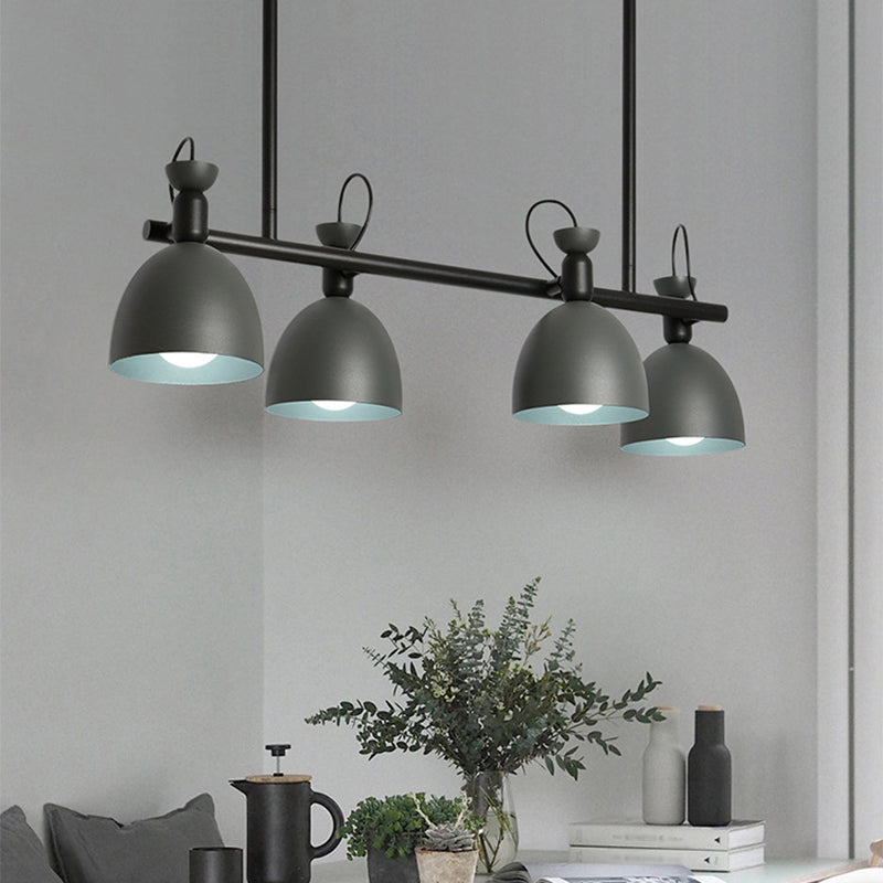 Swivelable Macaron Island Pendant In Grey/Blue/Green For Dining Room With 4/6 Bulbs