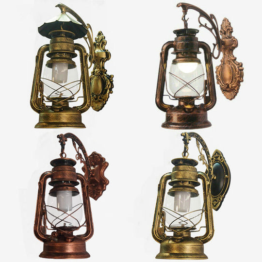 Nautical Wall Lamp With Clear Glass And Kerosene Light - Perfect For Dining Rooms